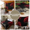 thumbnail image 6 of Red Rose Small Tapestry for Bedroom Wall Hanging Tapestry, Vintage Abstract Garden Flower Floral Black Ceiling Backdrop Tapestries Poster Blanket Wall Decor for Teens Room Living Room Dorm 23" x 28", 6 of 8
