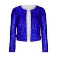 thumbnail image 5 of cllios Sequin Jacket for Women Cropped Cardigan Puff Sleeve Shiny Sparkly Shrug Clubwear Glitter Open Front Jackets, 5 of 7