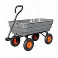 thumbnail image 2 of Memoryfield 600 lb Heavy Duty Poly Garden Dump Cart with 10" All-Terrain Wheels, Utility Yard Wagon, Tow Behind ATV Lawn Tractor, Gray, 2 of 12