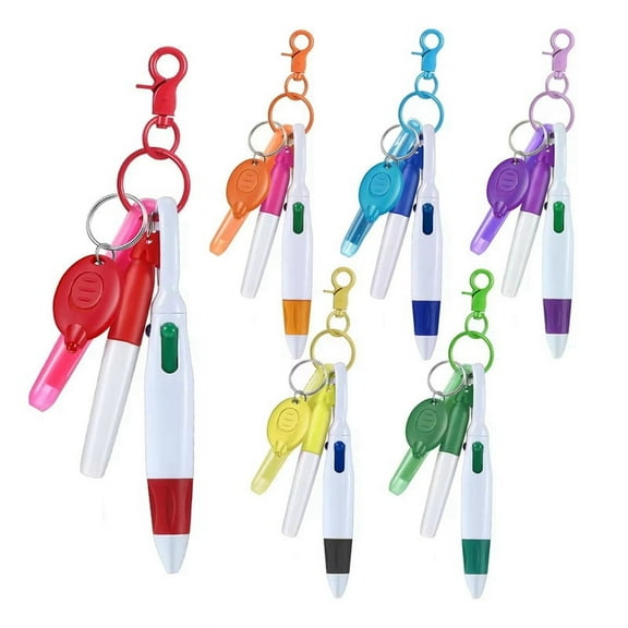 Nurse Pen Set, Badge Reel Include Highlighter Permanent Marker Led Keychain Flashlight Ball Et 6 Sets