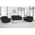 thumbnail image 2 of HomeRoots 329474 112 in. Chic Black Leather Sofa Set, 2 of 2
