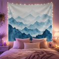 thumbnail image 2 of Mountain Landscape in Blue Watercolor, Tranquil Minimalist Art for Nature Lovers, Scenic Wall Art, Housewarming Gift Tapestry Wall Hanging for Living Room, Bedroom and Dorm, 2 of 7