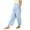 Light Blue, variant on Womens Cotton Linen Pants Elastic High Waisted Trousers Loose Boho Harem Pants with Pockets Casual Summer Beach Vacation