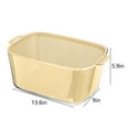 thumbnail image 3 of Double Layer Drains Basket with Cover, Kitchen Fruit and Vegetable Basket, Portable Washing Basin, Household Food Prep Container, for Picnics and Camping, Khaki, Plastic, by FAJHHA, 3 of 7