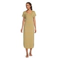 thumbnail image 3 of Time and Tru Women's Knit Maxi Dress with Short Sleeves, Sizes XS-XXXL, 3 of 6