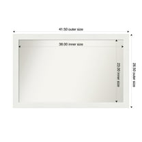 Amanti Art Custom Wall and Bathroom Mirror (26.5 x 41.5 in.), Vanity White Narrow Frame