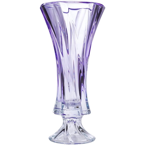 Q955-51, 16'' Crystal Footed Bud Vase, Elegant Flower Jar on Stem, Wedding Gift