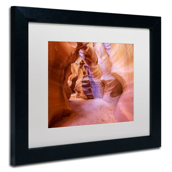Trademark Fine Art "Upper Antelope Canyon" Canvas Art by Pierre Leclerc, White Matte/Black Frame