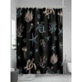 thumbnail image 5 of Shower Curtains Sea Turtle Jellyfish Bath Curtain Coral Starfish Black Waterproof Bathroom Shower Curtain Set with Hooks Decoration 36 x 72 Inches, 5 of 7