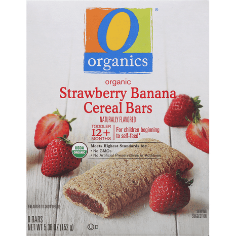 O O Organic Cereal Bar Strawberry Banana Toddler 8 Ct 5.36 Oz