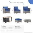 thumbnail image 2 of XIZZI 13 PCS Outdoor Wicker Patio Set Furniture Conversation Set with Fire Pit Table,Blue, 2 of 11