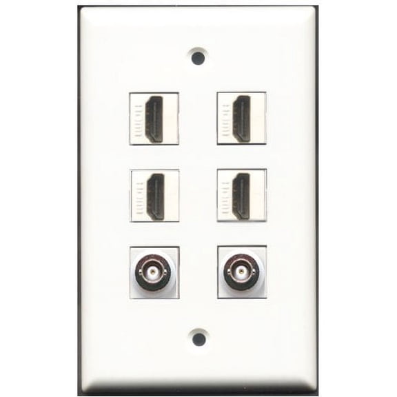 RiteAV - 4 Port HDMI 2 Port BNC Wall Plate
