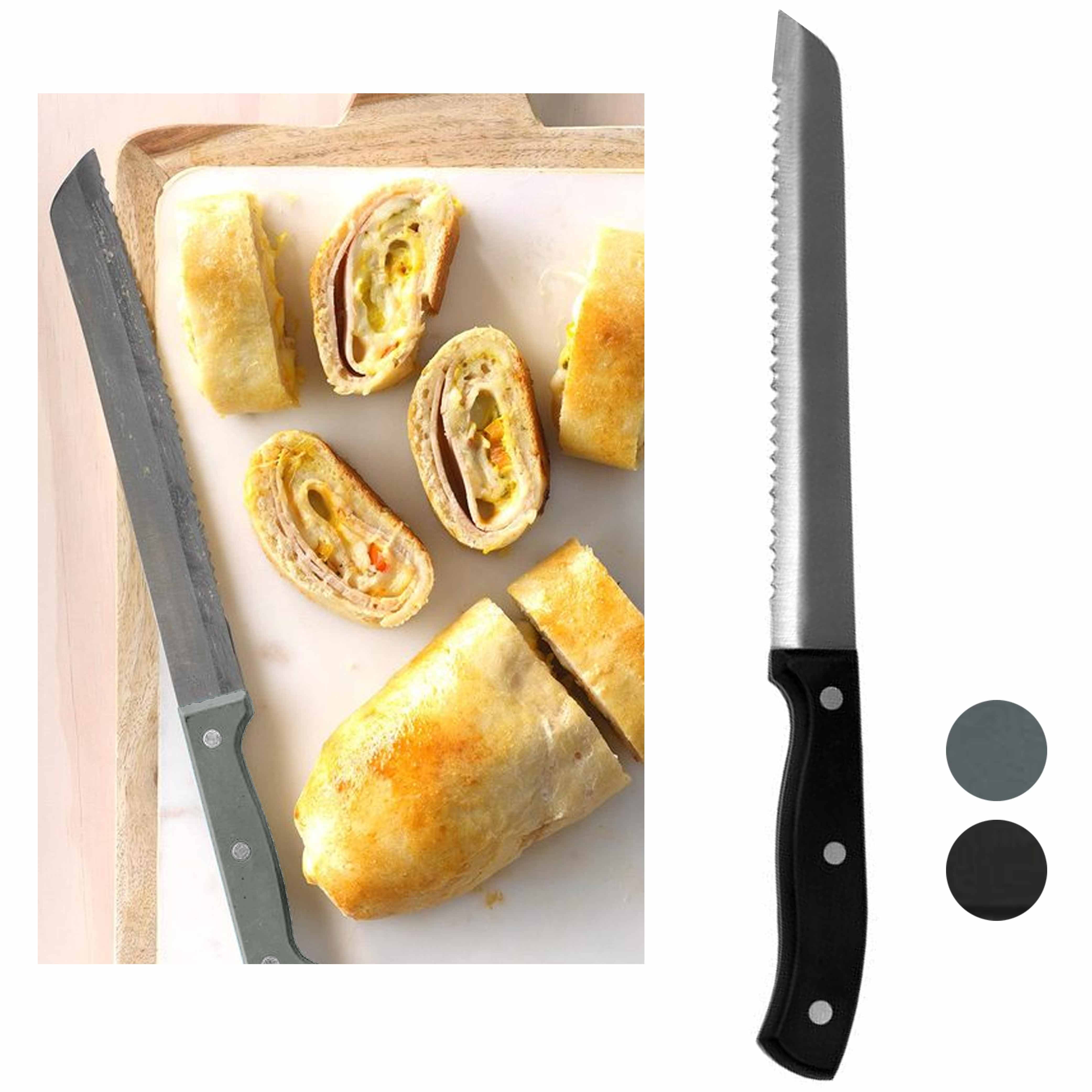 Chef Bread Knife 8 Inch Stainless Steel Sharp Serrated Loaf Cutter
