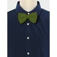 thumbnail image 2 of CORBATA DE LAZO PREATADA PARA HOMBRES INSPIRADA EN EL DÍA DEL PADRE, CON CORREA AJUSTABLE, COLOR SÓLIDO, CORBATA DE LANA VERDE OLIVA, 2 of 5