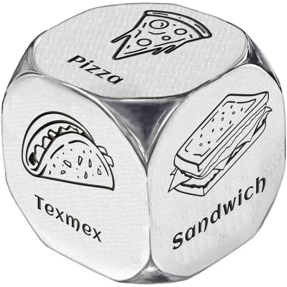 Anniversary Date Night Gifts 1Set Stainless Steel Food Decision Dice Wedding Gifts Funny Food Dice with Gifts Box for Husband Wife Friend Valentines Day Gifts diy