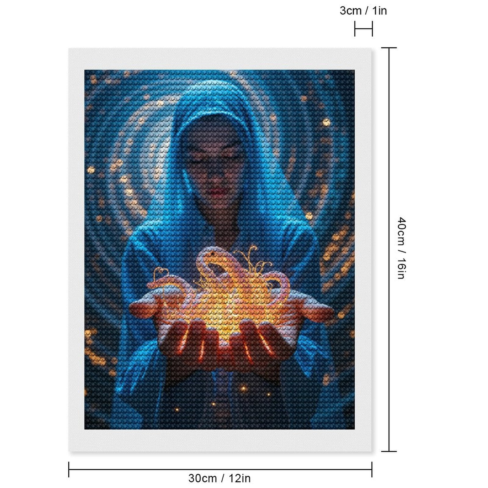 Diamond Art Kits for Adults, Mystical Aura Woman Holding Lights 5D Diamond Painting Kits for Adults Beginners, DIY Full Drill Diamond Painting, Gem Art and Crafts 12x16