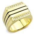 thumbnail image 1 of Alamode TK3618-10 Men IP Gold Stainless Steel Ring with Top Grade Crystal in Clear - Size 10, 1 of 1