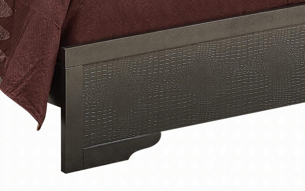 King Size metal platform bed frame does not need box spring black for master bedroom