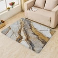 thumbnail image 1 of White Brown Gold Marble Rug, Abstract Marble Area Rug 4x5, Modern Luxury Rugs for Bedroom, Rugs Low Pile Washable Stain Resistant Easy Clean for Dining Room, Living Room Soft Carpet Decor ZX&-231, 1 of 7