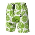 thumbnail image 4 of Balery Green Various Lemons Traje de Baño Estilo Hawaiano para Hombre, Shorts de Secado Rápido con Bolsillos-Large, 4 of 6