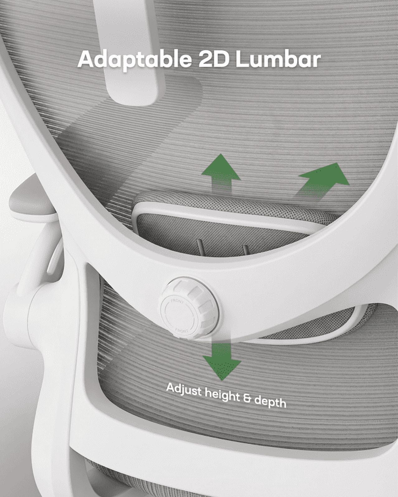 Kyspho High Back Ergonomic Office Chair with Headrest and Adjustable Lumbar Support, Mesh Desk Chair with 3D Armrests, Reclining Computer Chair for Home Office, 300 lbs Capacity