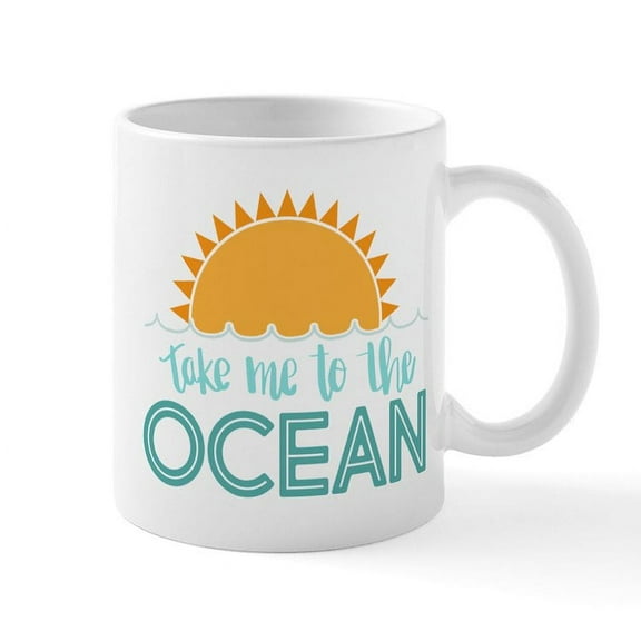 CafePress - Take Me To The Ocean Color - 11 oz Ceramic Mug - Novelty Coffee Tea Cup