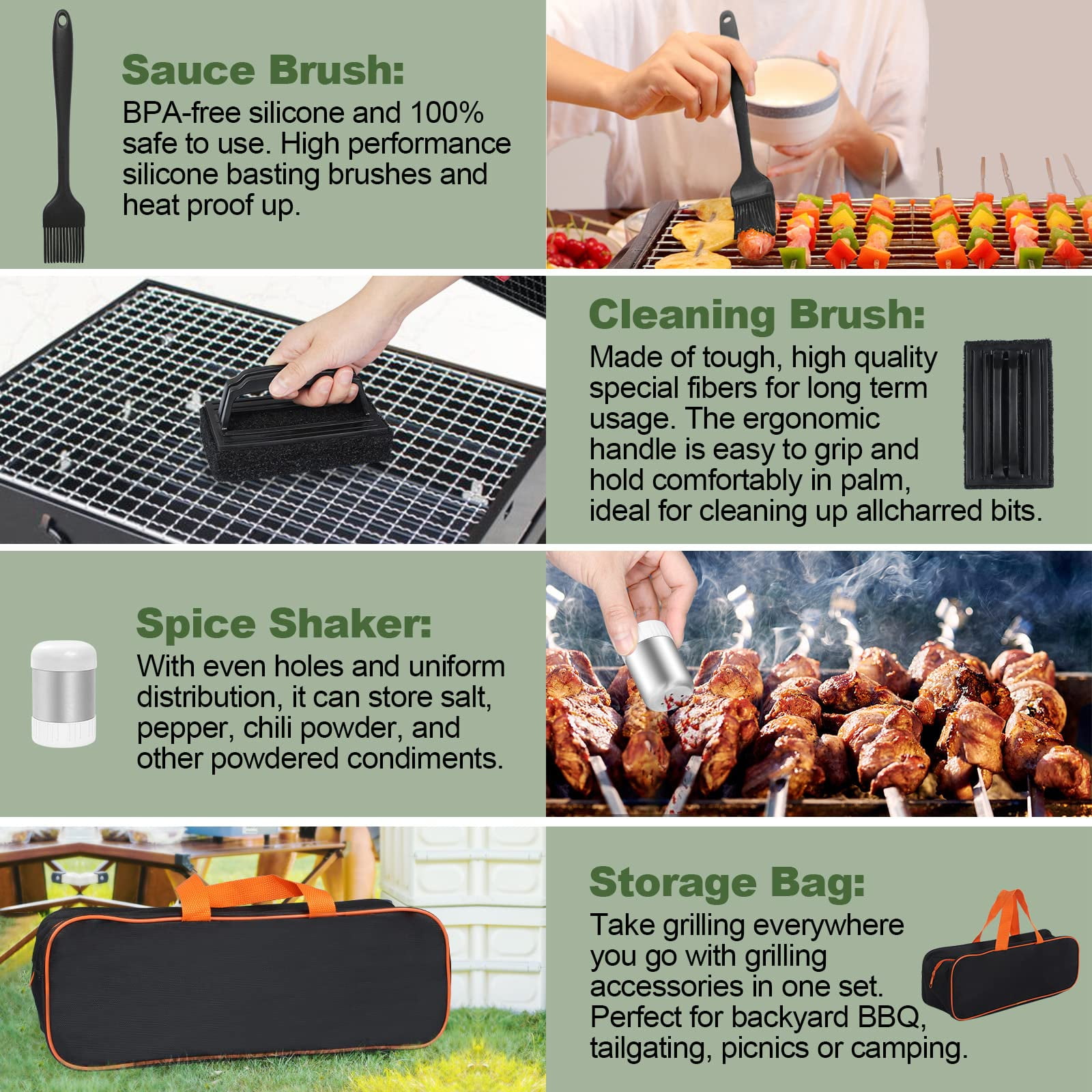 Mibote Stainless Steel Griddle Accessories Kit with Spatula, Scraper, Basting Cover & Grill Tools