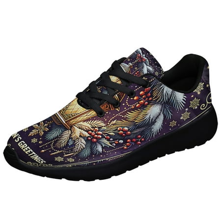 

ChriStas Lantern Season s Greetings Shoes Sneakers Black Size 11.5