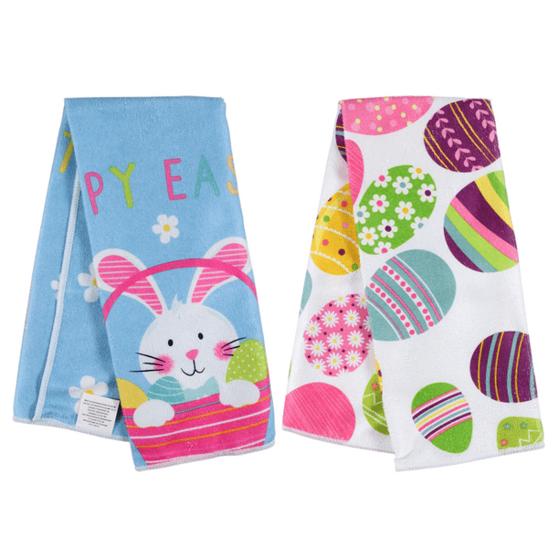 Easter Dish Towels Set of 2 Easter Towels Spring Kitchen Towels