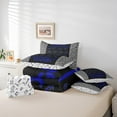 thumbnail image 5 of Erosebridal Blue Black Gameped Bedding Sets Queen Size,Game Over Print Comforter Sets with Sheets,Black White Stripes Bed in a Bag Queen Size For Youth, Microfiber Bedroom Decor Reversible,7-Piece, 5 of 6