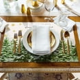 thumbnail image 2 of Christmas Placemats Set of 6, 12x18 inch Green Christmas Tree Table Mats with Snowflake, Winter Holiday Merry Christmas Placemats for Home Kitchen Farmhouse Party Banquets Decoration, 2 of 6
