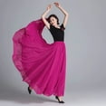 thumbnail image 5 of Women 2 Layers Chiffon Lyrical Dance Long Skirt for Latin Ballet Performances, 5 of 17