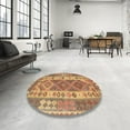 thumbnail image 4 of Ahgly Company Machine Washable Indoor Square Traditional Sand Brown Area Rugs, 5' Square, 4 of 7