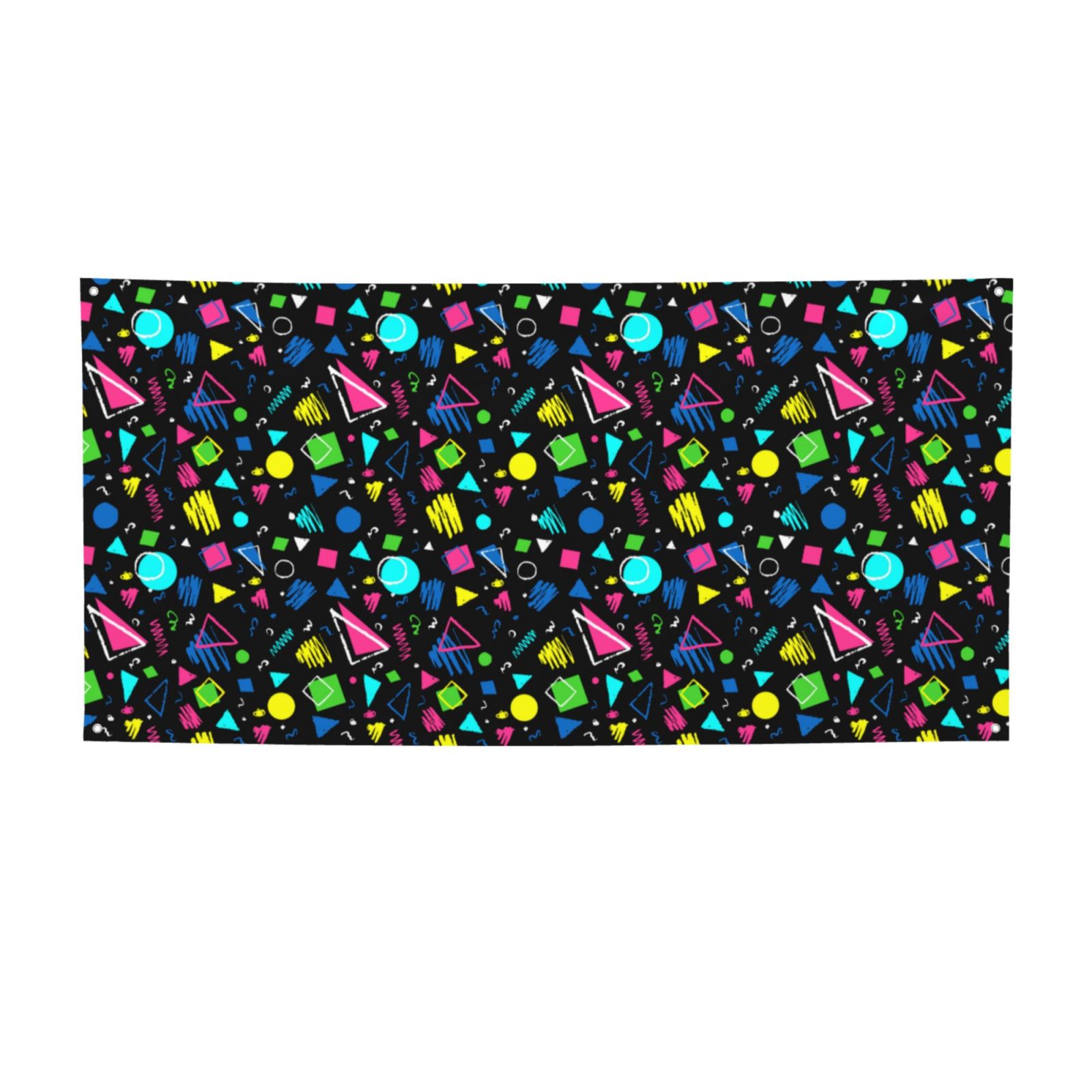 Picia Geometric 1980s Styled Pattern Party Banner, Festive Decoration, Holiday Banner, Celebration Decor, Event Banner, Reusable Party Banner-Medium
