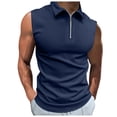 thumbnail image 2 of Workout Tank Tops Men Lightweight Breathable Quarter Zip Collared Sleeveless Polo Shirt Athletic Running Gym Tanks, 2 of 6