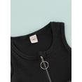 thumbnail image 5 of Franhais Girl’s Casual Sleeveless Jumpsuit Fashion Solid Color Zipper Round Neck One-piece Shorts with Belt, 5 of 9