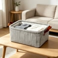 thumbnail image 6 of Storage Bin with Handles,Easy Clean Rectangular Fabric Organizer Basket for Bedroom Shelves 14.2x10.24x6.30 Inch,Gray, 6 of 8