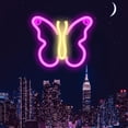 thumbnail image 4 of Letreros de neón de mariposa, luces para decoración de pared de dormitorio, USB o batería LED, luz nocturna de neón, decoración de pared, decoración estética de habitación para niñas (rosa/amarillo), 4 of 5