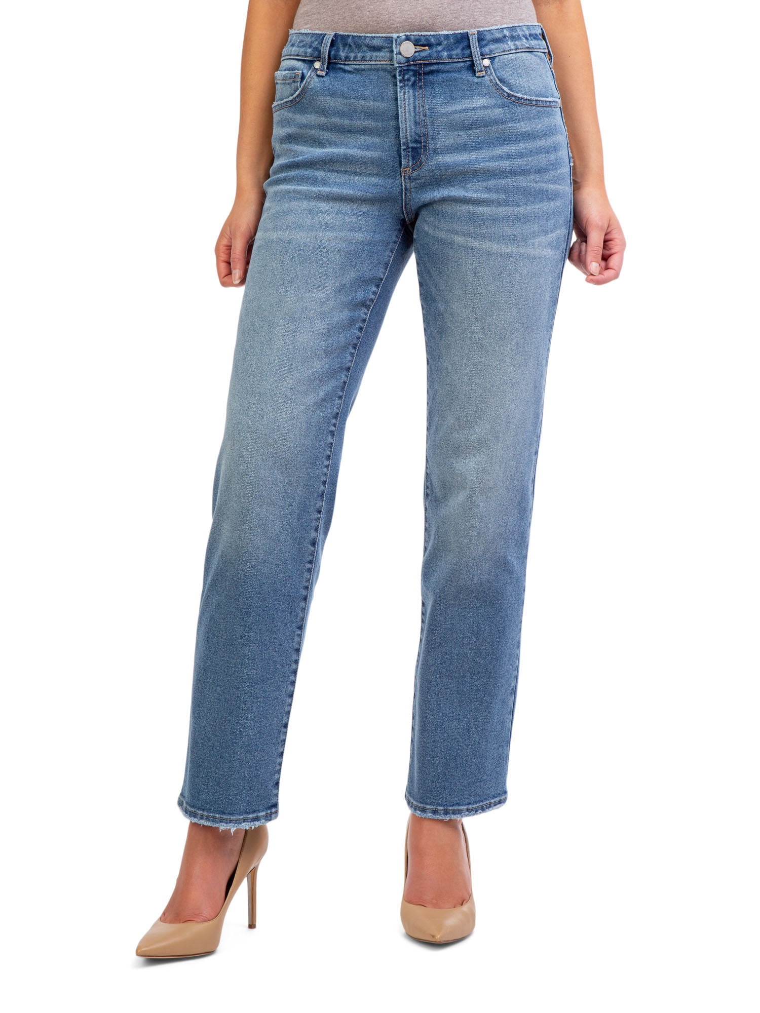 Jordache Women's High Rise Straight Leg Jeans