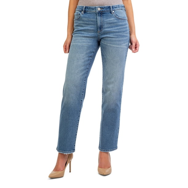 Jordache Women's High Rise Straight Leg Jeans