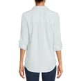 thumbnail image 5 of Time and Tru Women's Soft Button Front Shirt with Long Sleeves, 5 of 6
