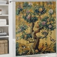 thumbnail image 6 of Orinice Ambesonne vintage shower curtain, earthy tones fantasy tree art with blooming flowers and peacocks, fabric bathroom décor set 60x72, 6 of 7