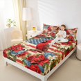thumbnail image 3 of Manfei Cardinal Bird Blossoms Bed Sheets,American Flag Full Size Sheets,Red Green,4pcs,1 Flat Sheet, 1 Fitted Sheet and 2 Pillowcases, 3 of 6