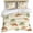 Off-White, variant on Desert Camels Bedding 3 Piece Duvet Cover Set Full Size, Tropical Date Palm Trees Animal Soft Microfiber Comforter Cover with Zipper Closure & Pillowcases, Wrinkle & FadeResistant Quilt Cover