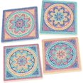 thumbnail image 1 of Mosaic Floral Glasstile Look 4 Piece Square Ceramic Coaster Set, 1 of 6