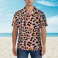 thumbnail image 4 of Daiia Leopard Hawaiian Shirt for Men Gentle Cotton Regular Short Sleeve Casual-Large, 4 of 9