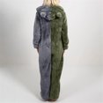 thumbnail image 6 of Women's Fleece Sherpa Hooded Jumpsuits Warm Plush Long Sleeve One Piece Pajamas Romper Zip Up Onesie Sleepwear, 6 of 8