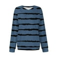 thumbnail image 4 of Fancifize Women's Striped Sweatshirt Long Sleeve Loose Fit Pullover Top Casual Color Block Fall Fashion Outfits, 4 of 5