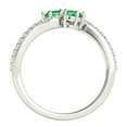 thumbnail image 2 of Aonejewelry 1 Ct Two Stone Emerald and Diamond Ring 14K White Gold, 2 of 2