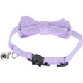 thumbnail image 3 of UPKOCH Adorable Bow Tie Dog Collar for Small Dogs Made of Cotton Lavender Color with Bell Adjustable, 3 of 8